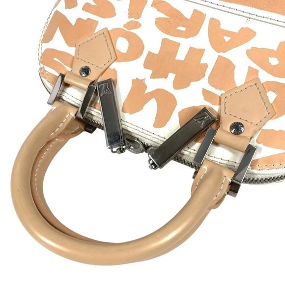 LOUIS VUITTON M92178 MonogramGraffiti Alma PM Hand Bag Leather Beige/White - Picture 8 of 15